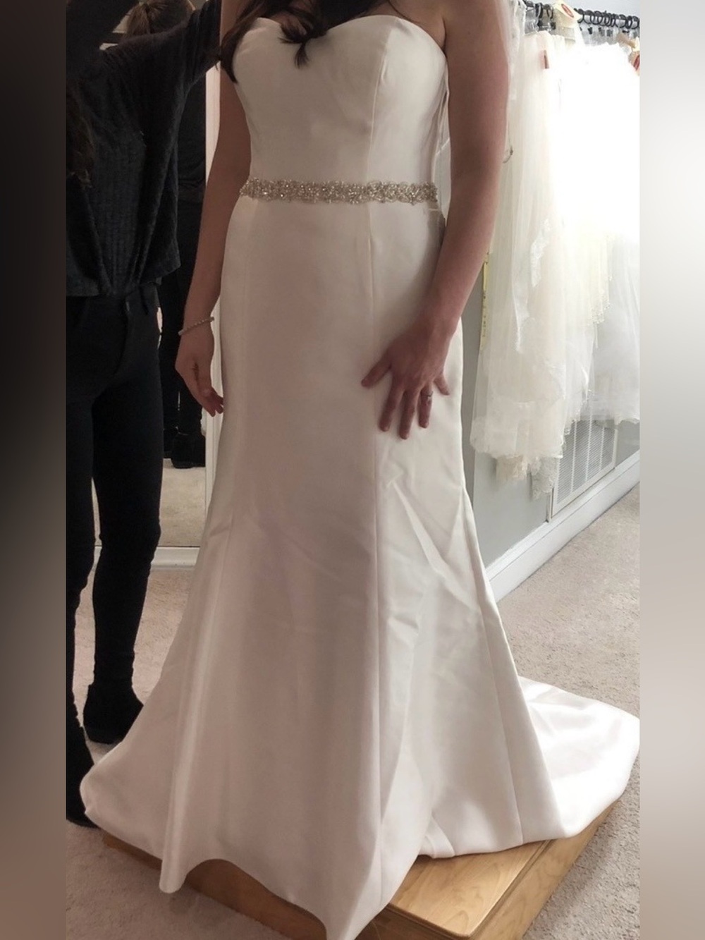 Beaded Mikado Wedding Gown by Justin Alexander: Never Worn
